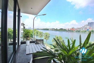 Luxury and lake view 2 bedrooms apartment for rent in Tu Hoa st, Tay Ho